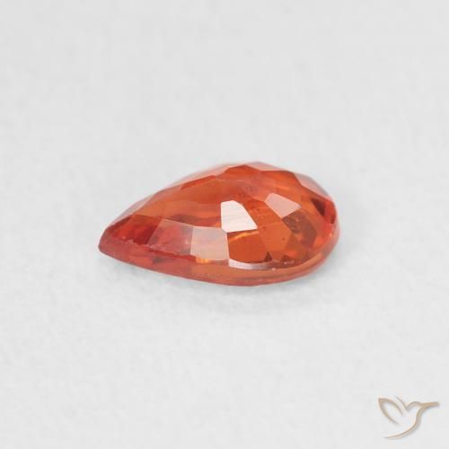 Zafiro Naranja medio natural de 0.50 ct, En forma de pera, VS
