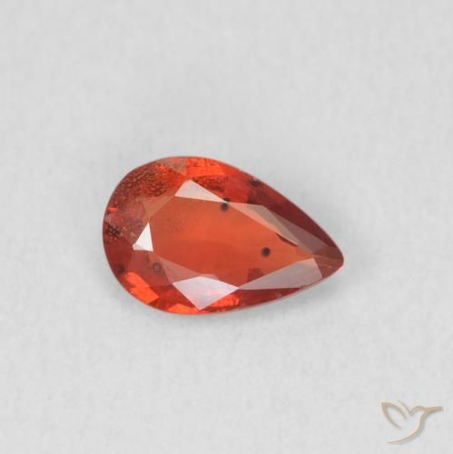 Zafiro Rojo medio natural de 0.42 ct, En forma de pera, VVS-VS