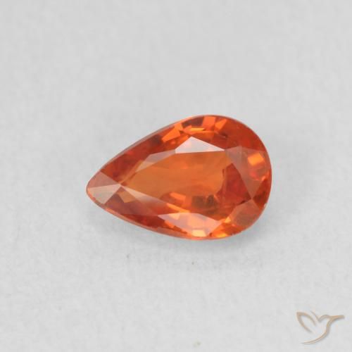 0.53ct Natural Naranja medio Zafiro, En forma de pera, VS