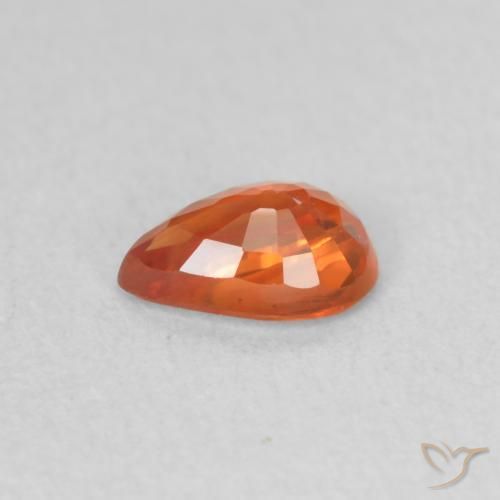 Zafiro Naranja medio natural de 0.53 ct, En forma de pera, VS