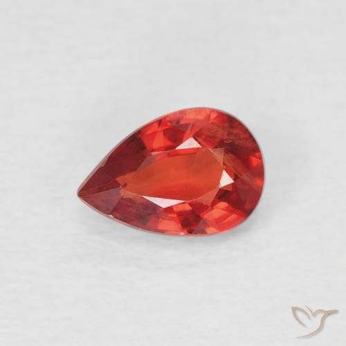 0.57ct Natural Rojo claro Zafiro, En forma de pera, VS, Photo A
