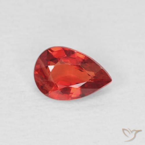 Zafiro Rojo claro natural de 0.57 ct, En forma de pera, VS
