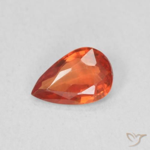 Zafiro Rojo carmesí claro natural de 0.51 ct, En forma de pera, VS