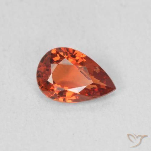 Zafiro Rojo intenso natural de 0.48 ct, En forma de pera, VS