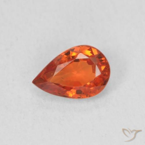 0.59ct Natural Naranja rojizo Zafiro, En forma de pera, VS