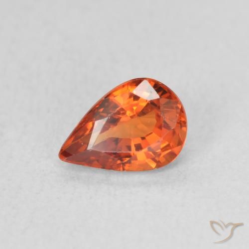 0.61ct Natural Naranja fuego Zafiro, En forma de pera, VVS-VS