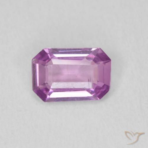 0.59ct Natural Púrpura rosáceo intenso Zafiro, corte esmeralda, VVS