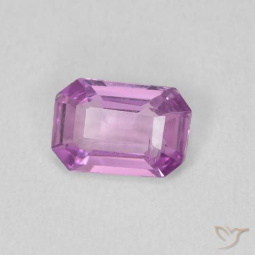 Zafiro Púrpura rosáceo intenso natural de 0.59 ct, Corte Octágono / Esmeralda, VVS