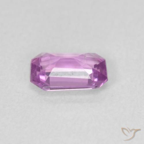 Zafiro Púrpura rosáceo intenso natural de 0.59 ct, Corte Octágono / Esmeralda, VVS