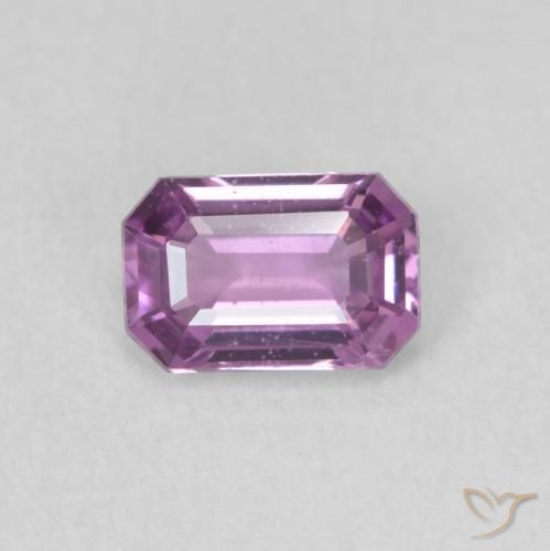 0.69ct Natural Púrpura medio Zafiro, corte esmeralda, VVS-VS