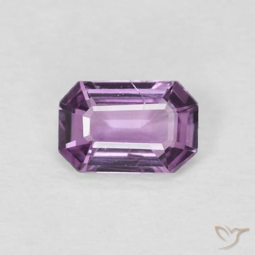 0.60ct Natural Medium Dark-Purple Zafiro, corte esmeralda, VS-SI