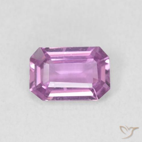0.66ct Natural Rosado púrpura Zafiro, corte esmeralda, VVS