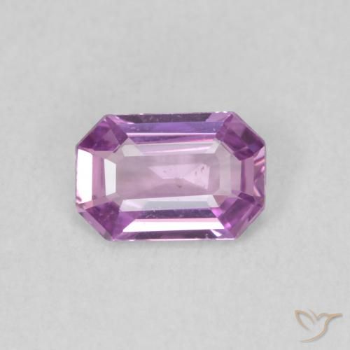 0.53ct Natural Púrpura rosáceo medio Zafiro, corte esmeralda, VS