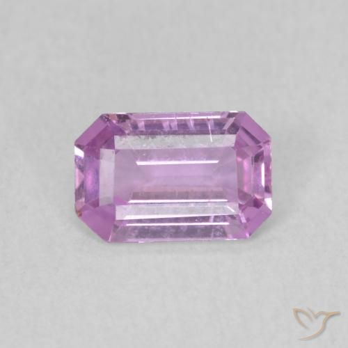 0.60ct Natural Púrpura lila Zafiro, corte esmeralda, VVS-VS