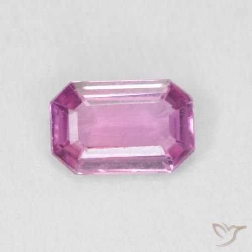 0.57ct Natural Rosado púrpura Zafiro, corte esmeralda, VVS