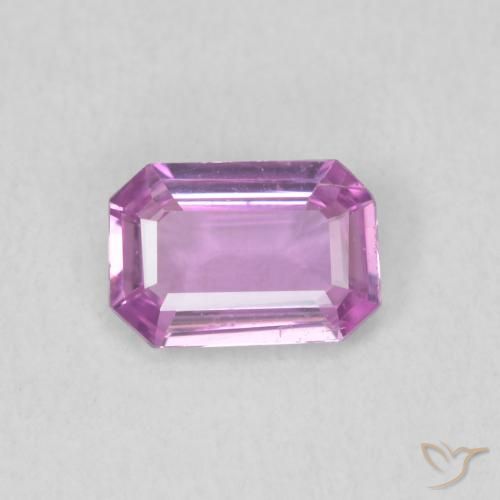 0.52ct Natural Púrpura uva muy claro Zafiro, corte esmeralda, VVS