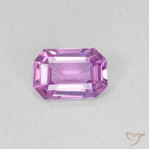 0.60ct Natural Púrpura medio Zafiro, corte esmeralda, VVS-VS