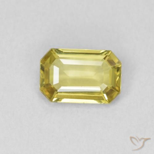 Zafiro Amarillo medio natural de 0.65 ct, Corte Octágono / Esmeralda, VVS