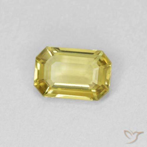 Zafiro Amarillo medio natural de 0.65 ct, Corte Octágono / Esmeralda, VVS