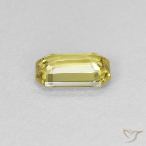 Zafiro Amarillo medio natural de 0.65 ct, Corte Octágono / Esmeralda, VVS