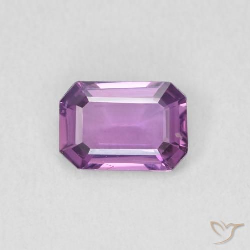 0.62ct Natural Púrpura medio Zafiro, corte esmeralda, VVS