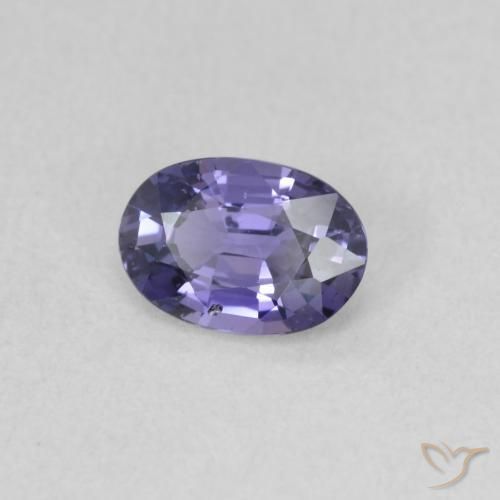 Zafiro Púrpura azulado oscuro natural de 0.56 ct, Ovalada, VS