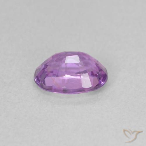 Zafiro Púrpura rosáceo medio natural de 0.73 ct, Ovalada, VS