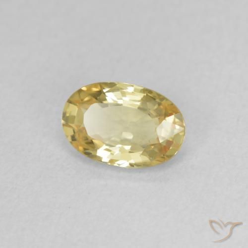 Zafiro Amarillo medio natural de 0.54 ct, Ovalada, VVS