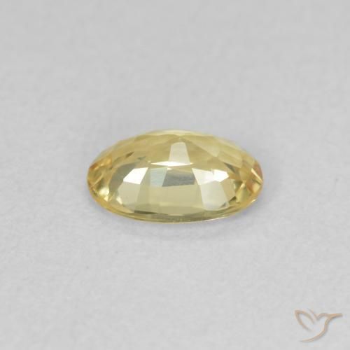 Zafiro Amarillo medio natural de 0.54 ct, Ovalada, VVS