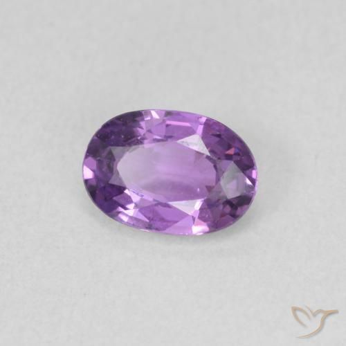 Zafiro Violeta oscuro natural de 0.63 ct, Ovalada, VVS