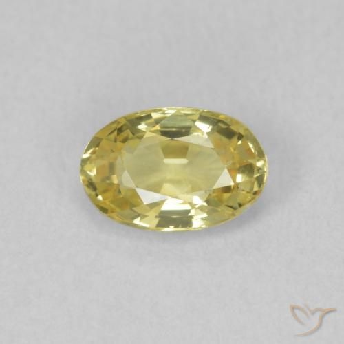 0.55ct Natural Amarillo medio Zafiro, Ovalada, VVS-VS