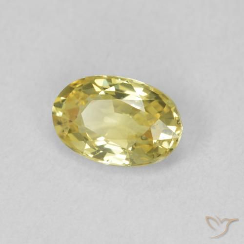 Zafiro Amarillo medio natural de 0.55 ct, Ovalada, VVS-VS