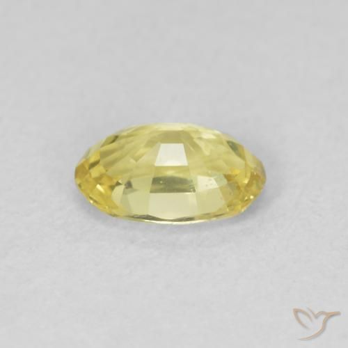 Zafiro Amarillo medio natural de 0.55 ct, Ovalada, VVS-VS