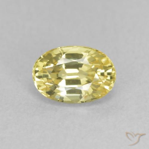 0.81ct Natural Amarillo claro Zafiro, Ovalada, VVS