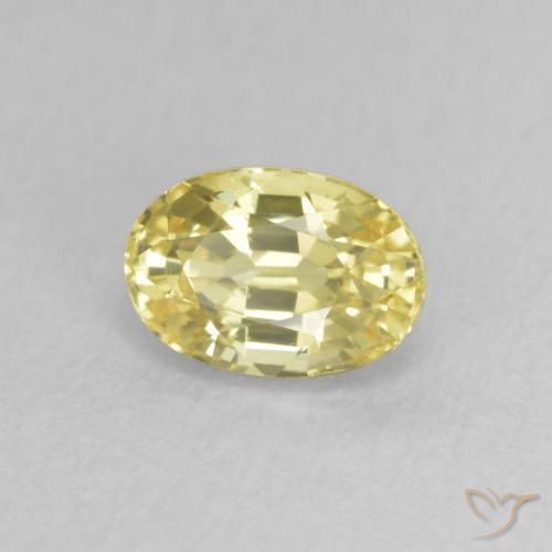 Zafiro Amarillo claro natural de 0.81 ct, Ovalada, VVS
