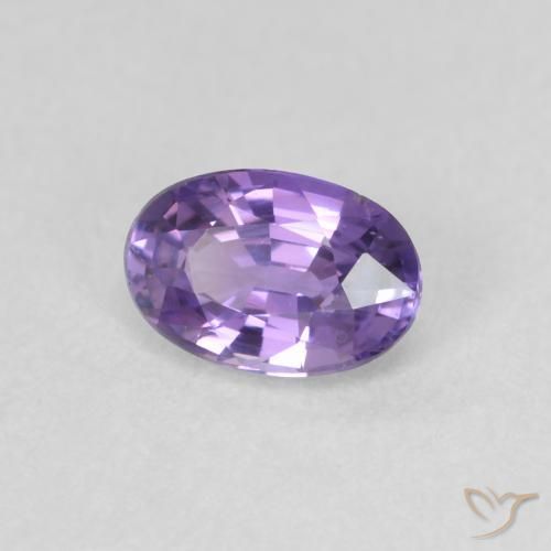 Zafiro Violeta oscuro natural de 0.60 ct, Ovalada, VVS-VS