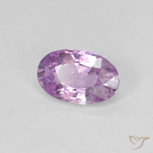 Zafiro Púrpura rosáceo medio natural de 0.55 ct, Ovalada, VVS-VS