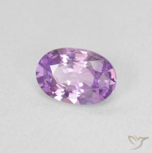 Zafiro Púrpura rosáceo medio natural de 0.53 ct, Ovalada, VVS-VS