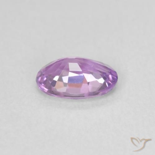 Zafiro Púrpura rosáceo medio natural de 0.53 ct, Ovalada, VVS-VS