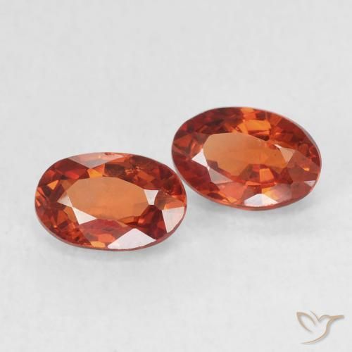 Gemas de Zafiro Naranja medio natural de 1.30 ct, Ovalada, VS