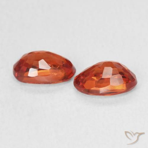 Gemas de Zafiro Naranja medio natural de 1.30 ct, Ovalada, VS