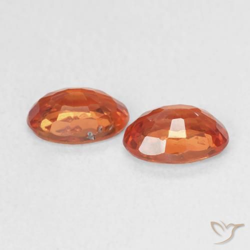 Gemas de Zafiro Naranja rojizo natural de 1.15 ct, Ovalada, VS-SI