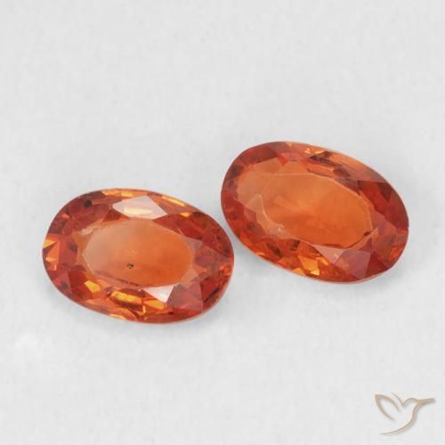 Gemas de Zafiro Ámbar naranja natural de 1.18 ct, Ovalada, VS-SI