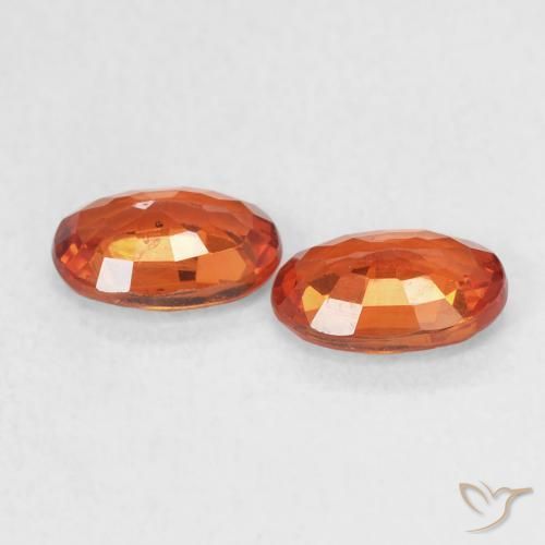 Gemas de Zafiro Ámbar naranja natural de 1.18 ct, Ovalada, VS-SI