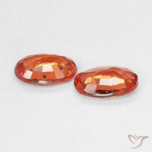 Gemas de Zafiro Naranja rojizo natural de 1.11 ct, Ovalada, VS