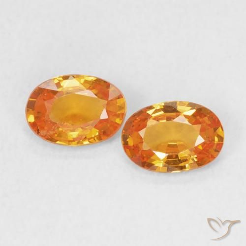 0.98ctw Natural Naranja medio Zafiro, Ovalada, VS