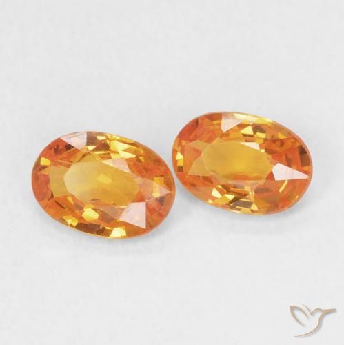 Gemas de Zafiro Naranja claro natural de 1.17 ct, Ovalada, VS
