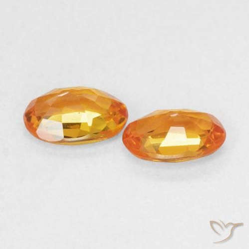 Gemas de Zafiro Naranja claro natural de 1.17 ct, Ovalada, VS