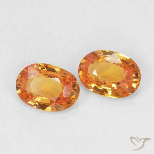 Gemas de Zafiro Naranja claro natural de 1.01 ct, Ovalada, VS