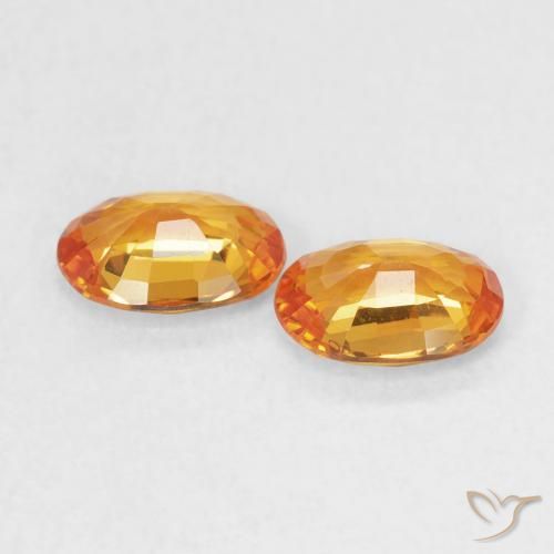 Gemas de Zafiro Naranja claro natural de 1.01 ct, Ovalada, VS